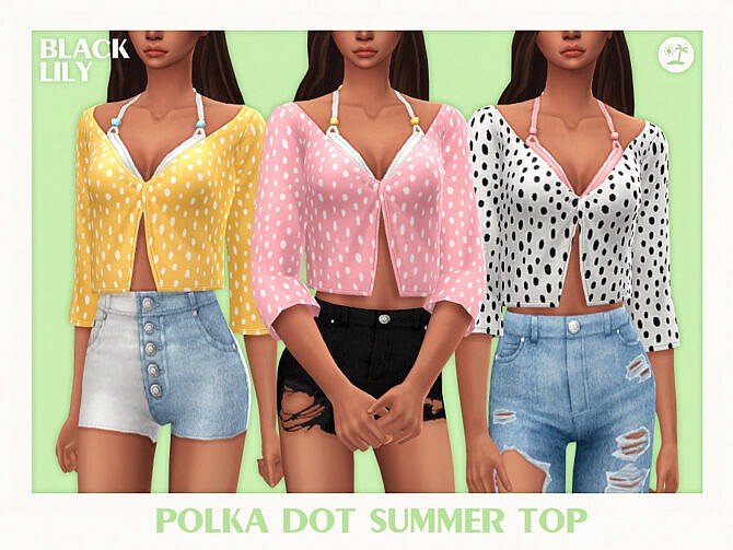 Polka Dot Summer Top by Black Lily at TSR