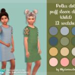 Polka dot puff sleeve dress by MysteriousOo at TSR