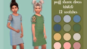 Polka dot puff sleeve dress by MysteriousOo at TSR