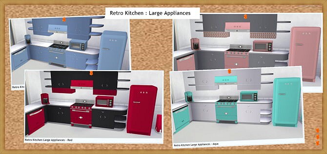 RETRO KITCHEN LARGE APPLIANCES at Sims4Sue