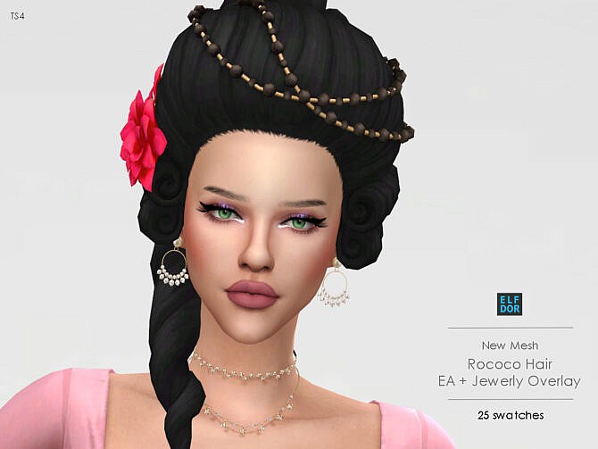 Rococo Hair EA version at Elfdor Sims