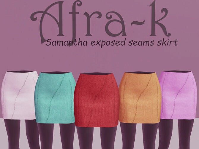 Samantha exposed seams skirt by akaysims at TSR
