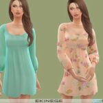 Scoop Neck Long Sleeve Mini Dress by ekinege at TSR