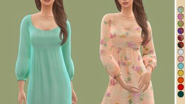 Scoop Neck Long Sleeve Mini Dress by ekinege at TSR