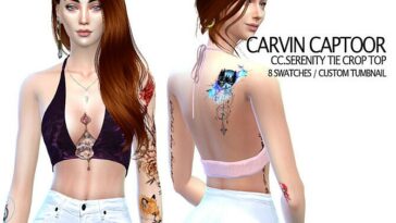 Serenity Tie Crop Top by carvin captoor at TSR