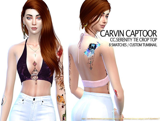 Serenity Tie Crop Top by carvin captoor at TSR