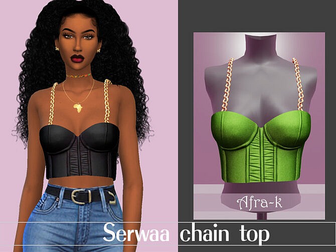 Serwaa chain top by akaysims at TSR