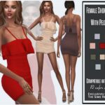 Short Dress With Pelterina by Sims House at TSR