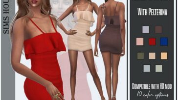 Short Dress With Pelterina by Sims House at TSR