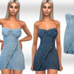 Strapless Denim Dress by Saliwa at TSR