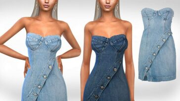 Strapless Denim Dress by Saliwa at TSR