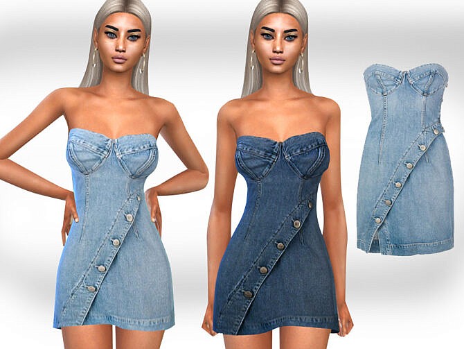 Strapless Denim Dress by Saliwa at TSR