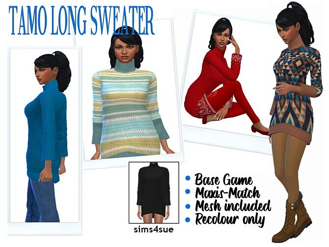 TAMO’S LONG SWEATER at Sims4Sue