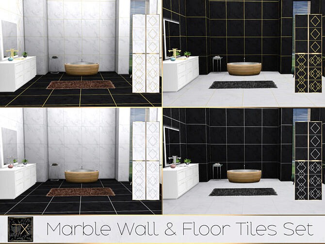 TX Marble Wall & Floor Tiles Set by theeaax at TSR