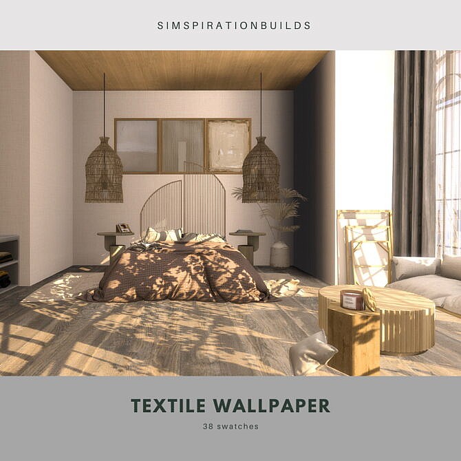 Textile wallpaper at Simspiration Builds