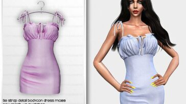 Tie Strap Detail Bodycon Dress MC189 by mermaladesimtr at TSR