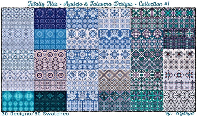 Totally Tiles Azulejo & Talavera Collection #1 by Wykkyd at Mod The Sims 4