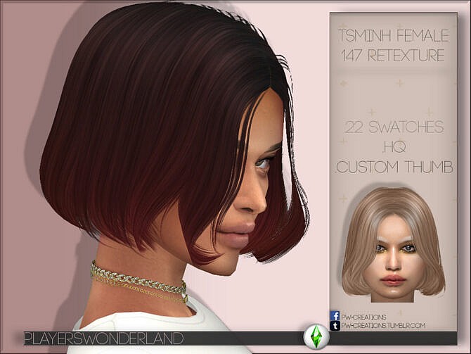 Tsminh 147 Hair Retexture by PlayersWonderland at TSR