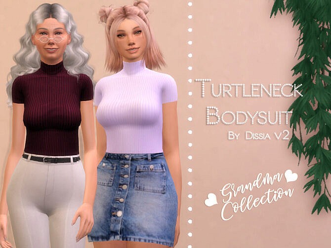 Turtleneck Bodysuit v2 by Dissia at TSR