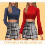 Two-Piece Plaid Dress 06 by Black Lily at TSR