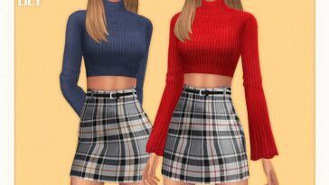 Two-Piece Plaid Dress 06 by Black Lily at TSR