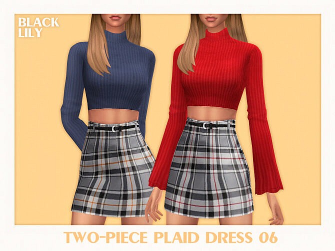 Two-Piece Plaid Dress 06 by Black Lily at TSR