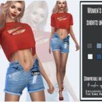 Women’s denim shorts unzipped by Sims House at TSR