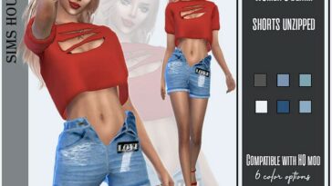 Women’s denim shorts unzipped by Sims House at TSR