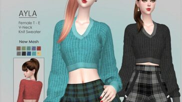 AYLA Knit Sweater by Helsoseira at TSR