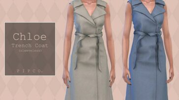 Chloe Trench Coat (Sleeveless) by Pipco at TSR