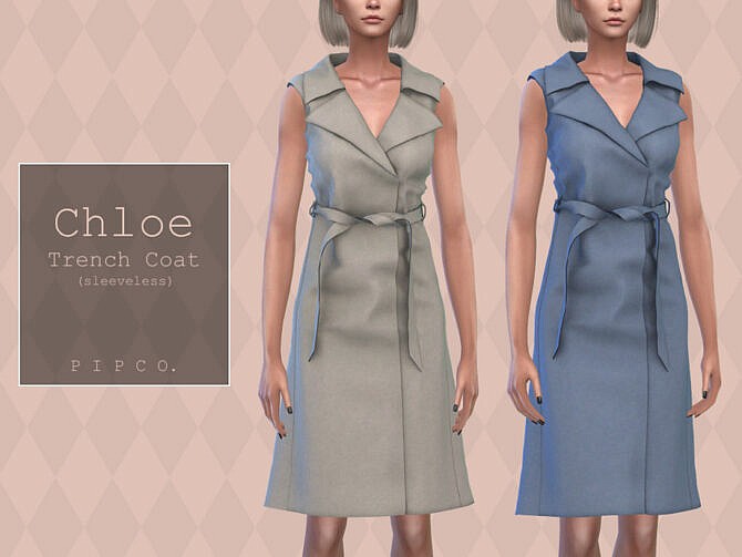 Chloe Trench Coat (Sleeveless) by Pipco at TSR