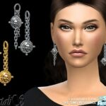 Coin chain dangle earrings by NataliS at TSR