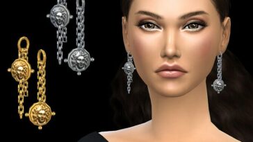 Coin chain dangle earrings by NataliS at TSR