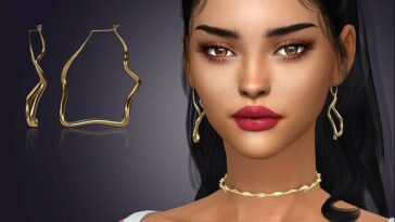 Curved Hoop Earrings by feyona at TSR