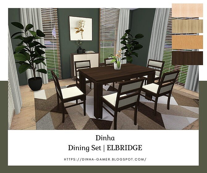 Dining Set ELBRIDGE (P) at Dinha Gamer