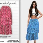 Ditsy Floral Tiered Midi Skirt MC192 by mermaladesimtr at TSR