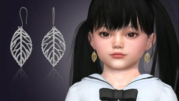 Drop Leaf Earrings For Toddlers by feyona at TSR