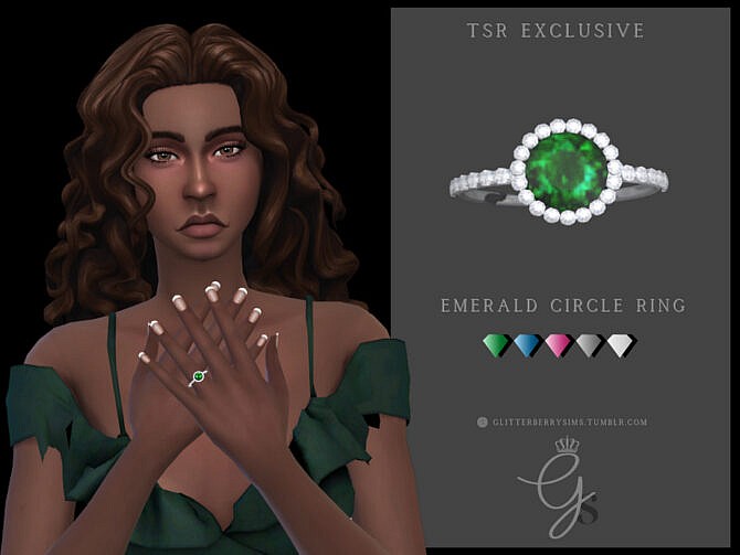 Emerald Circle Engagement Ring by Glitterberryfly at TSR