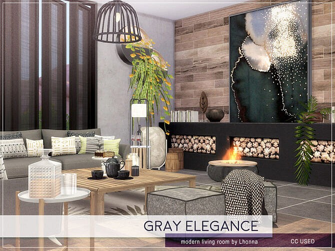 Gray Elegance Living Room by Lhonna at TSR