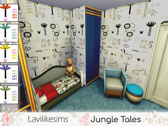 Jungle Tales Walls by lavilikesims at TSR