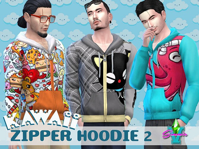 Kawaii Zip Hoodie by SimmieV at TSR