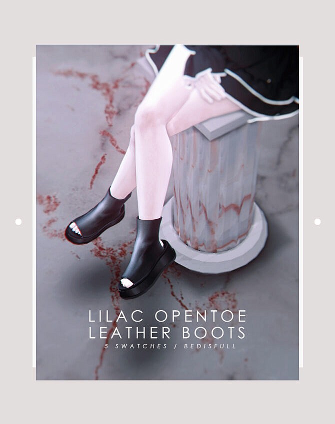 Lilac opentoe leather boots FM at Bedisfull – iridescent