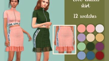 Love knitted skirt by MysteriousOo at TSR