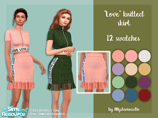 Love knitted skirt by MysteriousOo at TSR