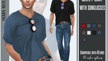 Men’s T-shirt with sunglasses by Sims House at TSR