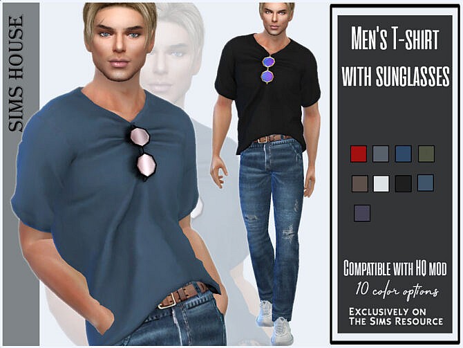 Men’s T-shirt with sunglasses by Sims House at TSR