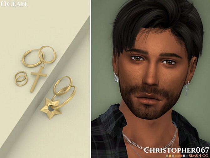 Ocean Earrings by Christopher067 at TSR