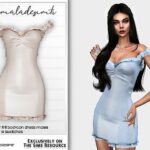 Off Shoulder Frill Hem Bodycon Dress MC198 by mermaladesimtr at TSR