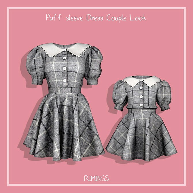 Puff Sleeve Dress Mother & Daughter at RIMINGs