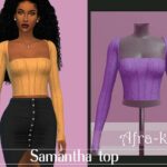 Samantha exposed seams top by akaysims at TSR